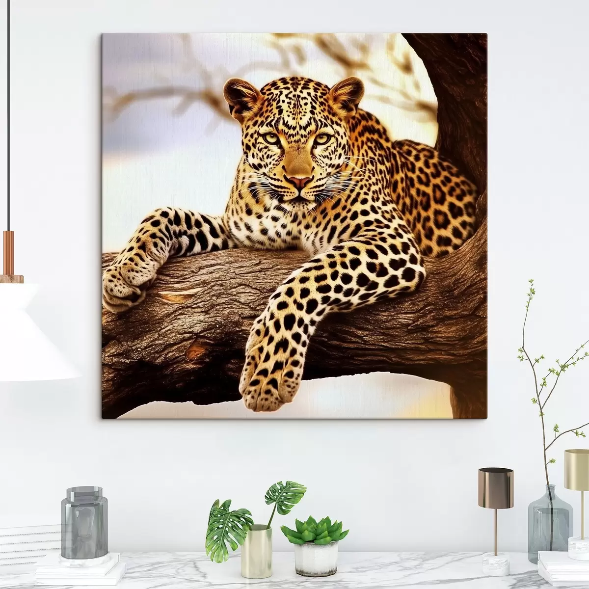 Wandbilder Leopard auf einem Baum s42984