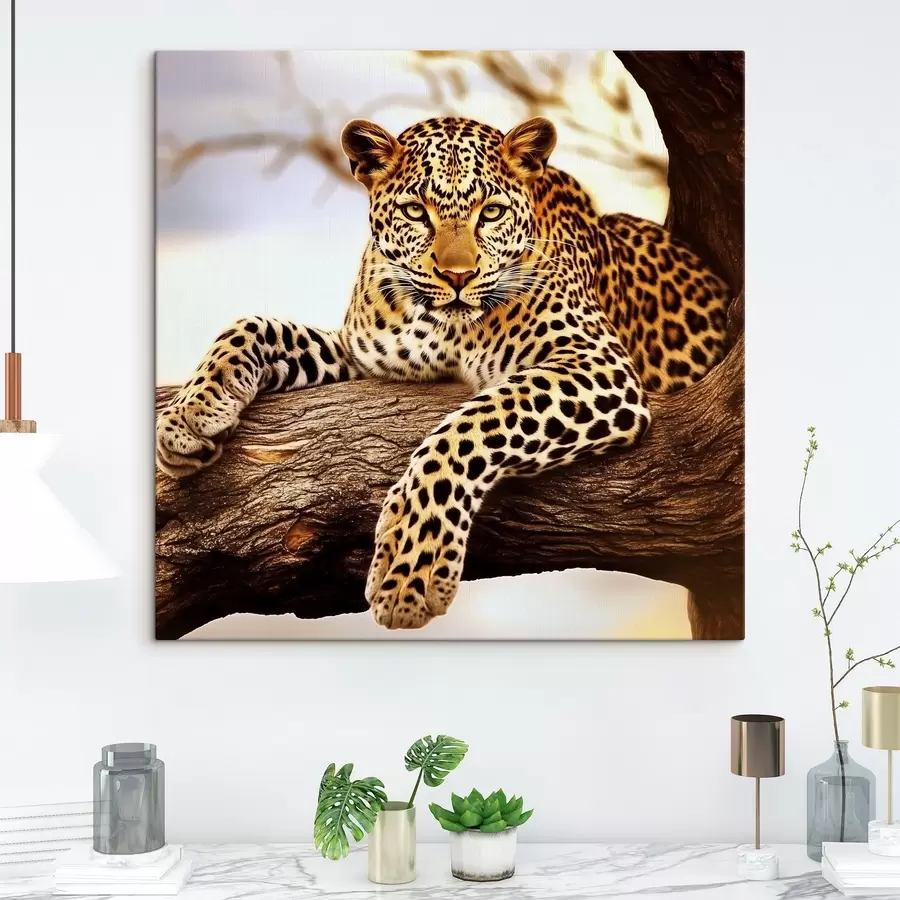 Wandbilder Leopard auf einem Baum s42984