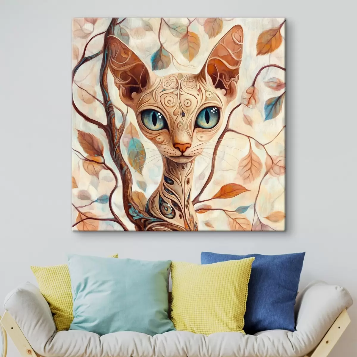 Wandbilder Kätzchen und Baumzweige s42988