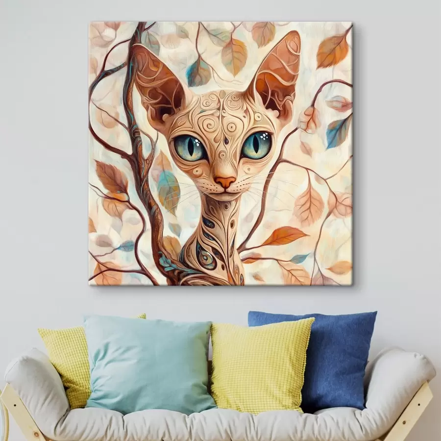 Wandbilder Kätzchen und Baumzweige s42988