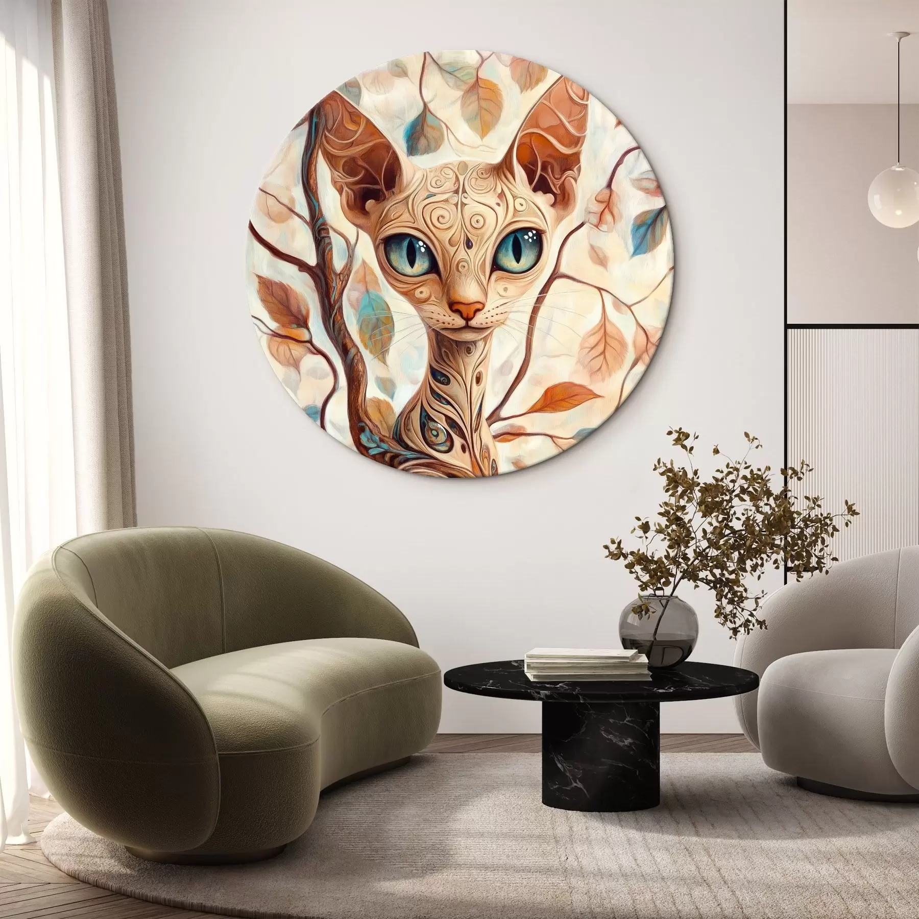 Wandbilder Kätzchen und Baumzweige r42988