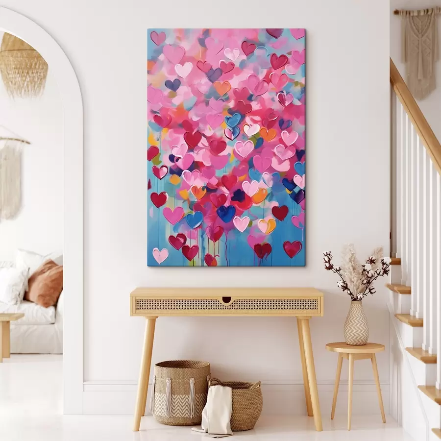 Wandbilder Bunte Herzen, Nachahmung von Farbe s43033
