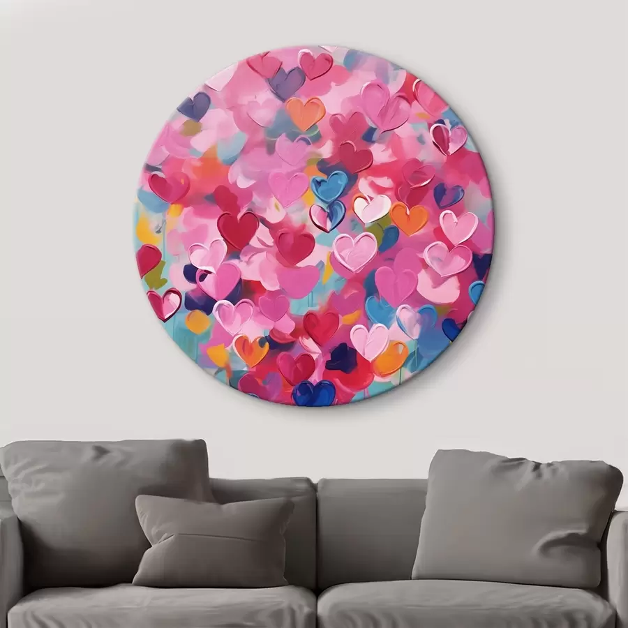 Wandbilder Bunte Herzen, Nachahmung von Farbe r43033
