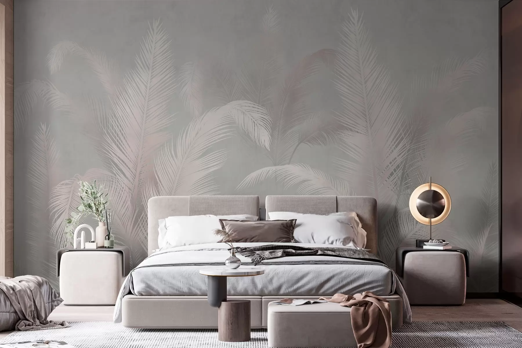 Fototapete Zarte tropische Palmenblätter w03250