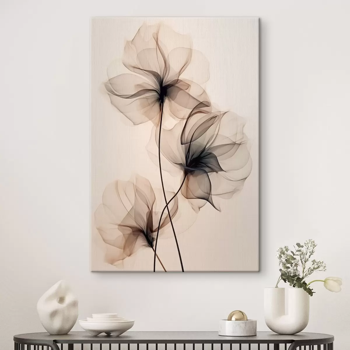 Wandbilder Transparente abstrakte Blumen s43015