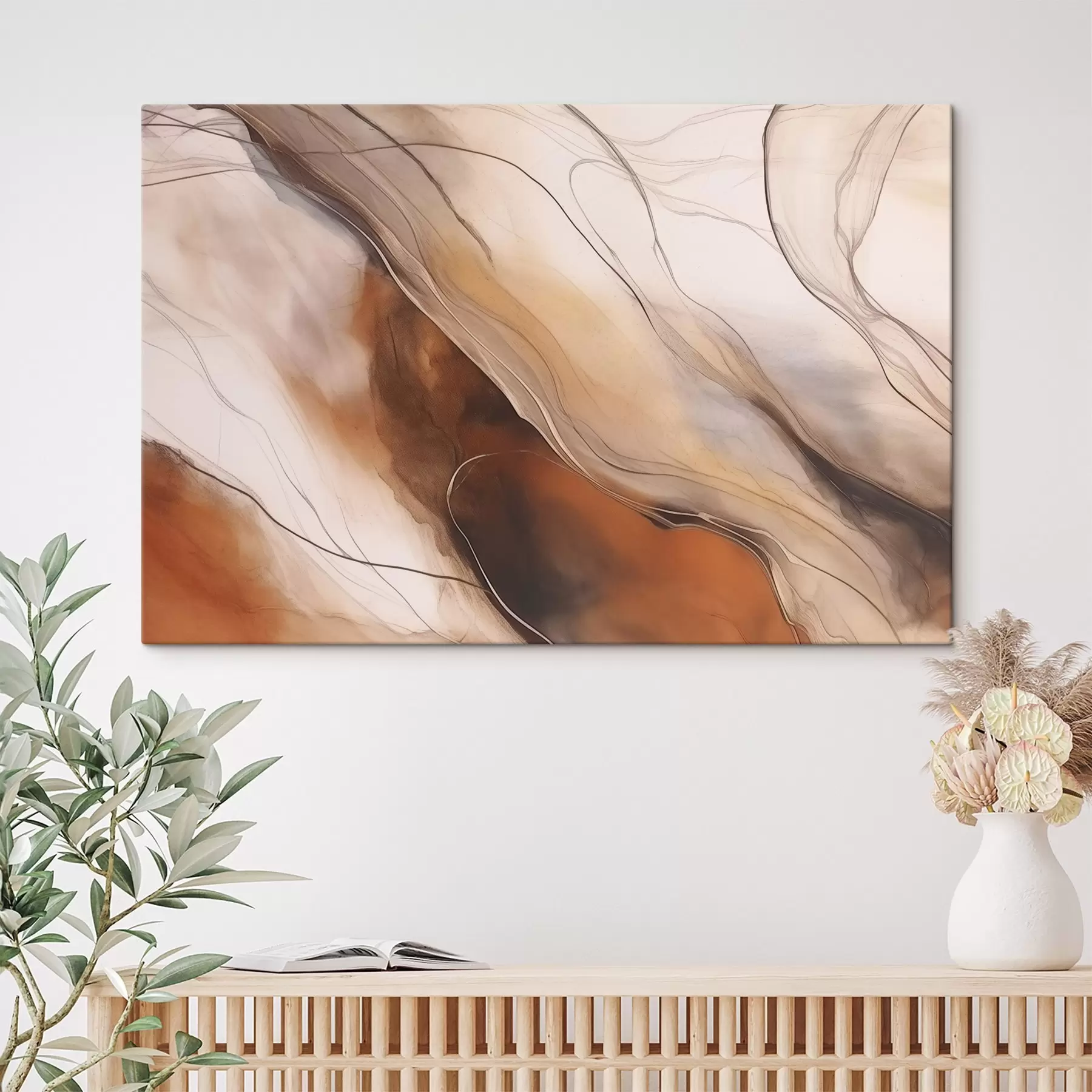 Fototapete Abstrakte Malerei in warmen Tönen s43017