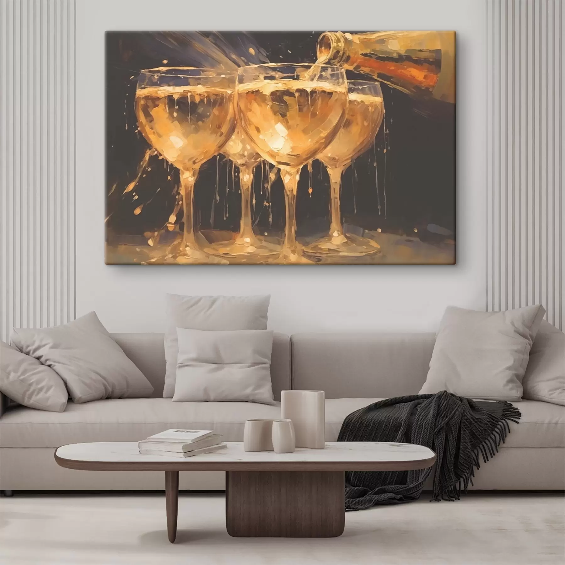 Wandbilder Champagnergläser s43021