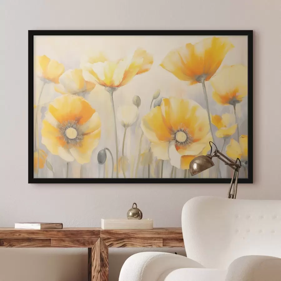 Fototapete Gelbe Mohnblumen f43024