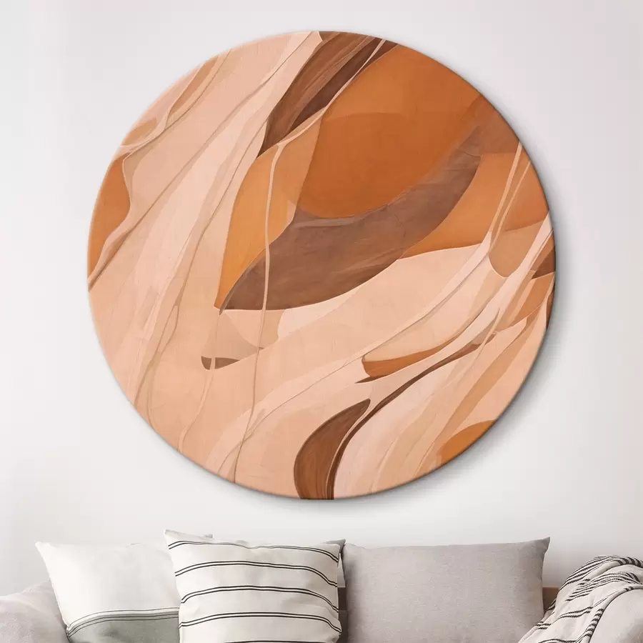 Wandbilder Abstrakte glatte Linien in Brauntönen r43006