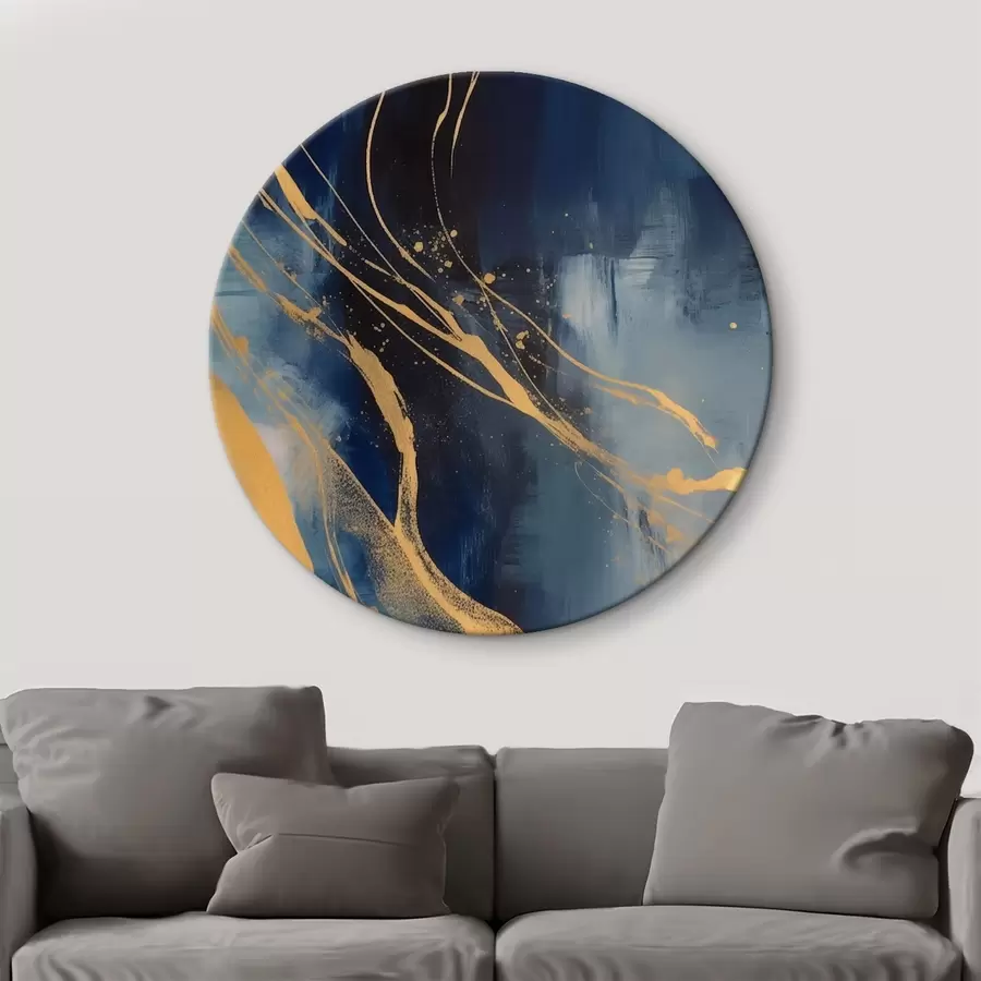 Wandbilder Abstraktion in Blau- und Gelbtönen r43014