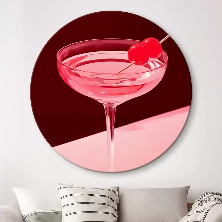 Wandbilder Cocktailglas mit einer Kirsche r43016