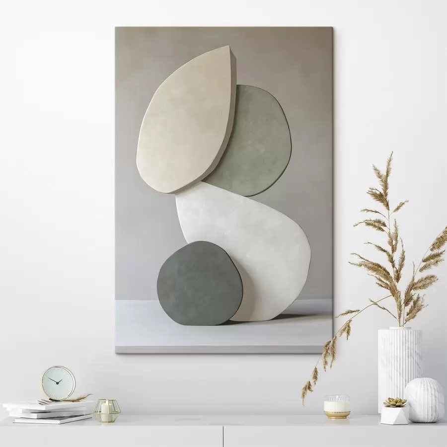 Wandbilder Komposition mit Steinen, Realismus, Pastellfarben, natürliche Beleuchtung s43050