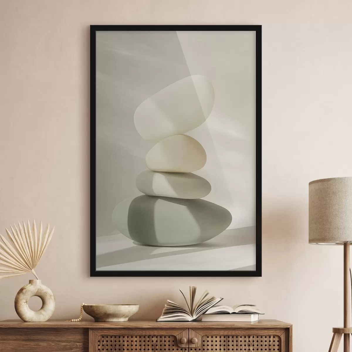 Poster Realistische Steine, Pastellfarben, natürliche Beleuchtung f43049