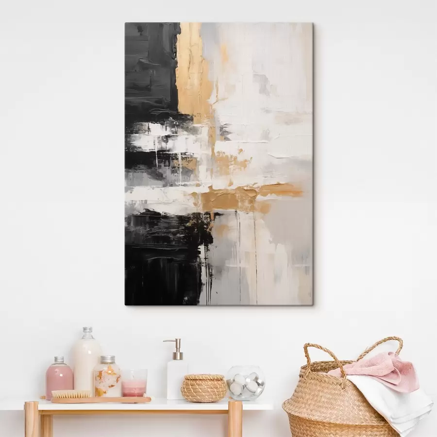 Wandbilder Abstrakte Komposition in schwarz, weiß s43138