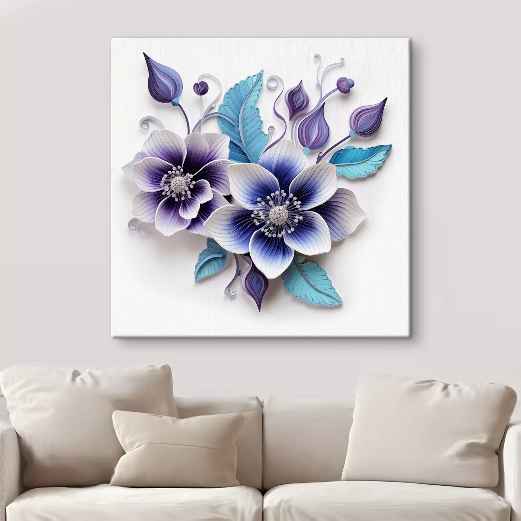 Fototapete Zarte blaue Blumen s43125