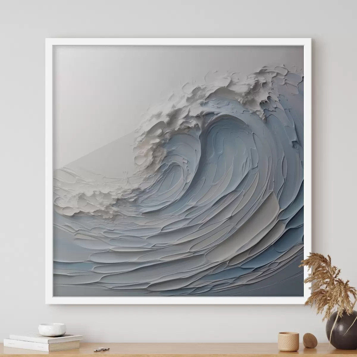 Poster Abstrakte Welle Nachahmung Pinselstriche f43194