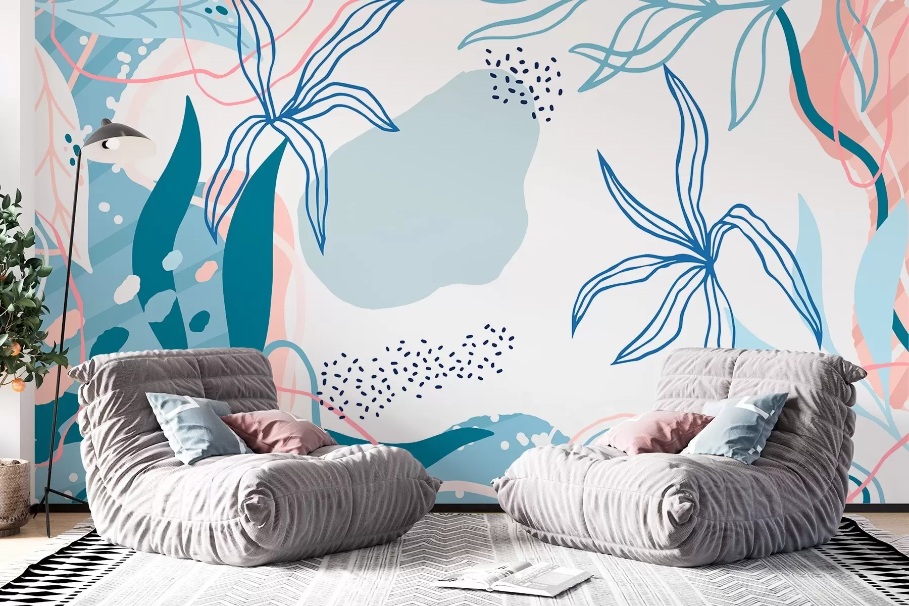 Fototapete Abstraktes botanisches Motiv w03272