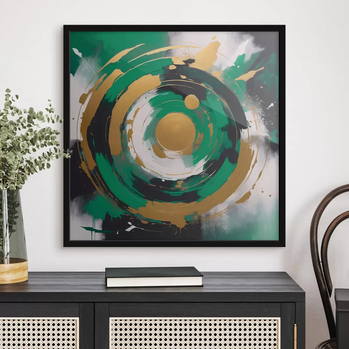 Poster Abstraktion mit einem Kreis f42992