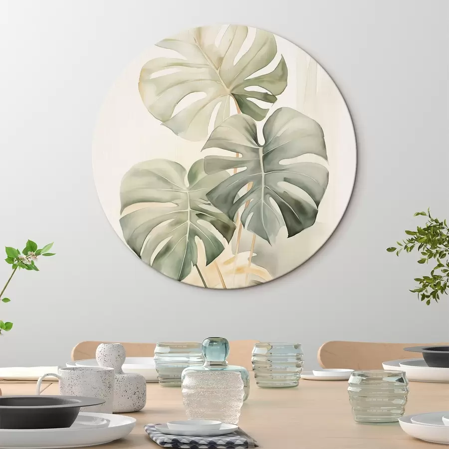 Wandbilder Monstera-Blätter in Aquarelltechnik r43210