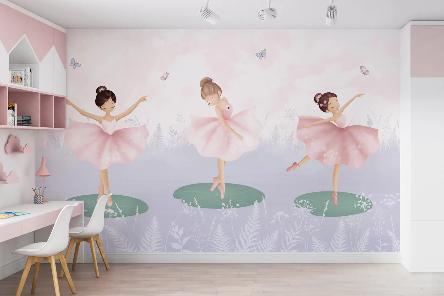 Fototapete Landschaft mit tanzenden Ballerinas w03168