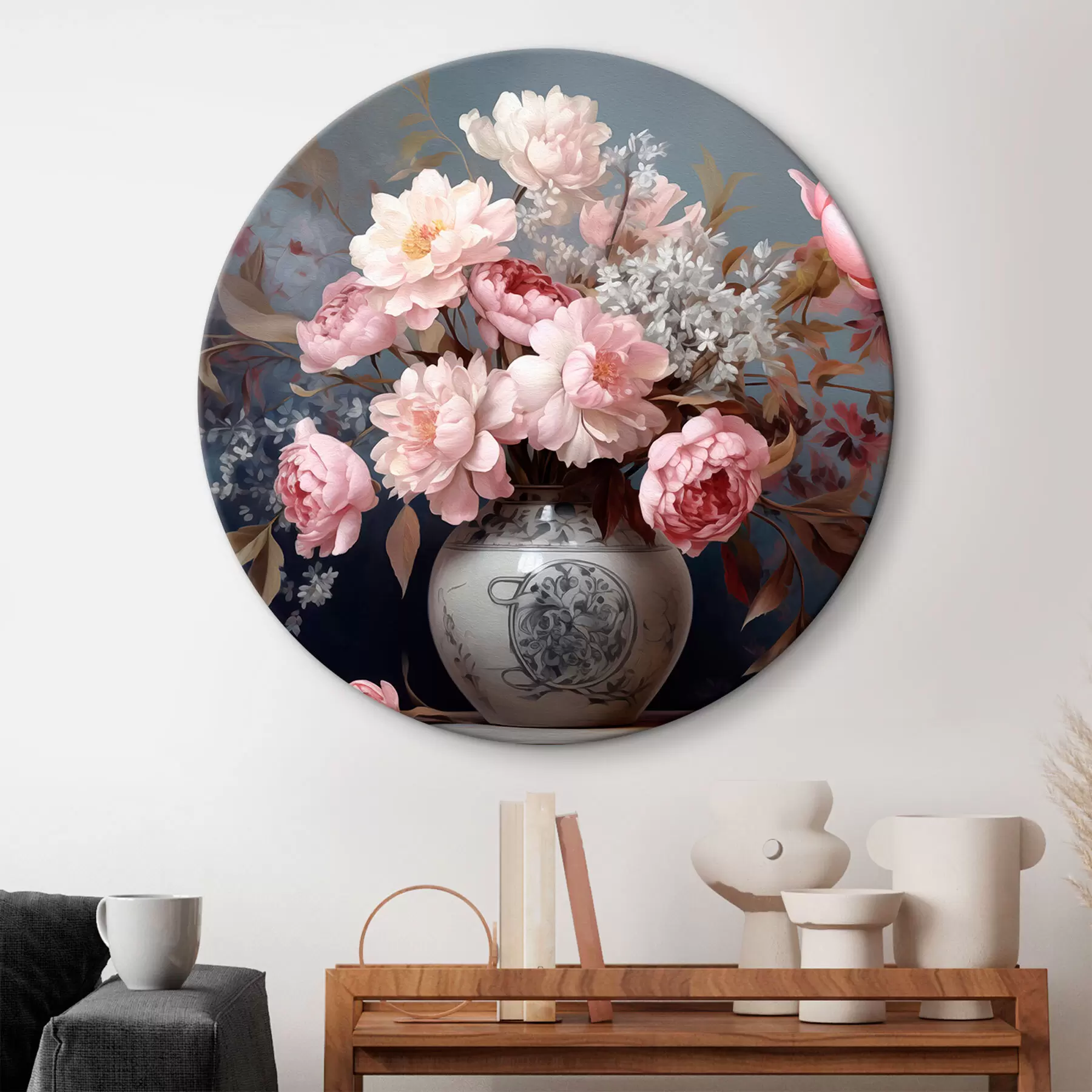 Wandbilder Vintage-Vase mit Blumen r43038