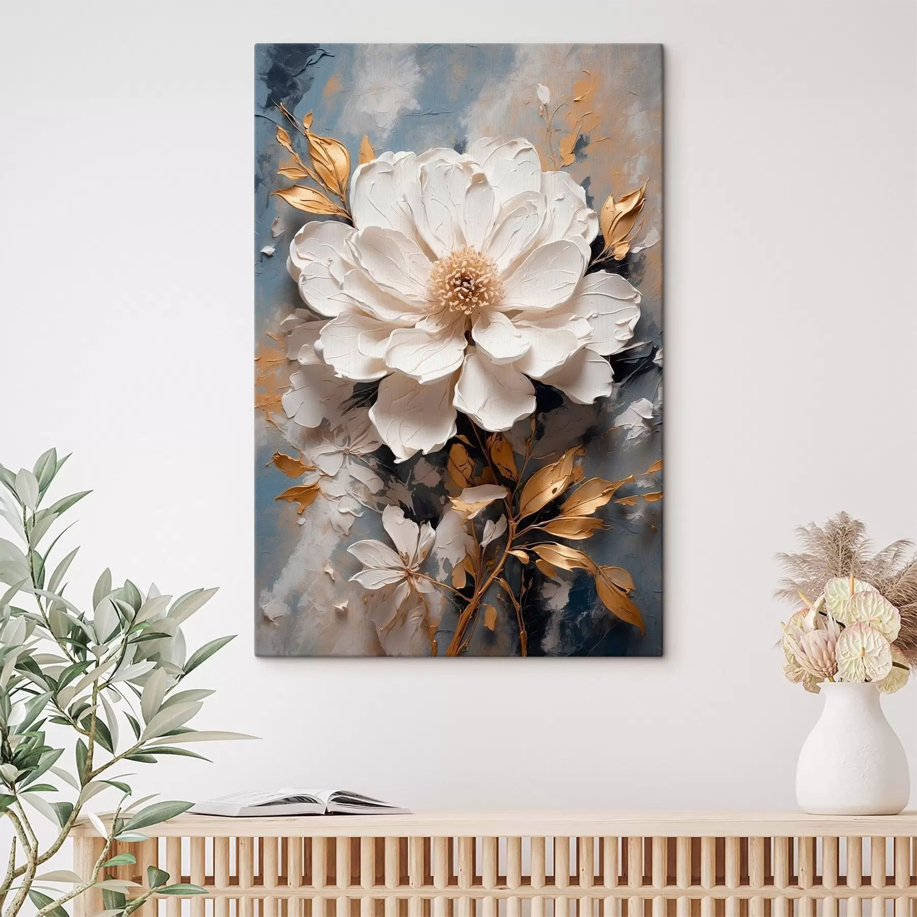 Wandbilder weiße Blume s43090