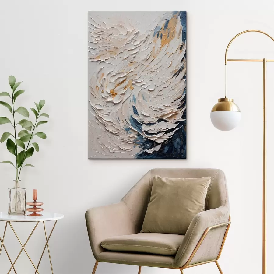Wandbilder Abstrakter weißer Flügel im Stil der Ölmalerei s43097