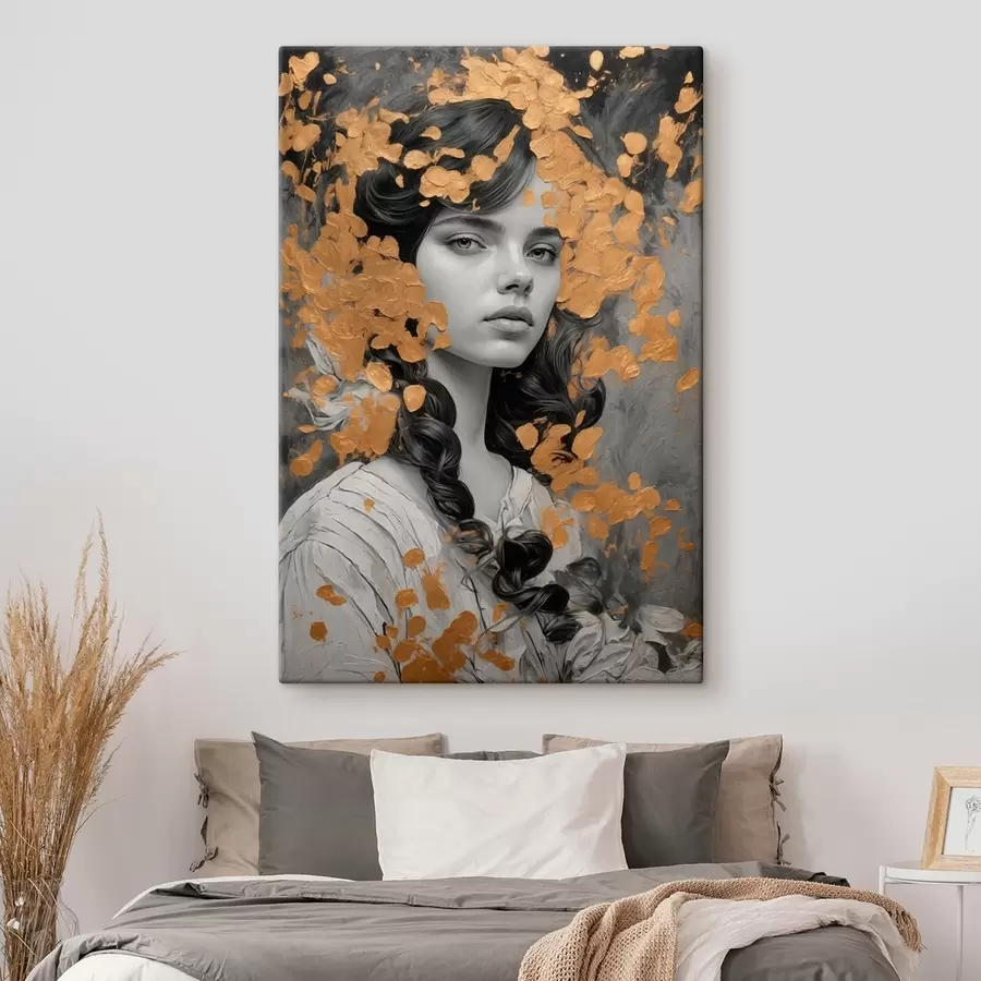 Wandbilder Porträt eines Mädchens in Bleistift s43098