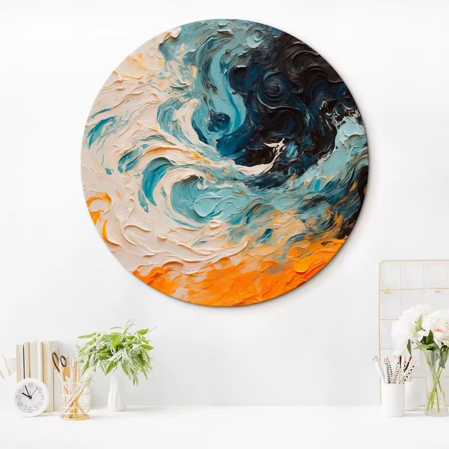 Wandbilder Abstraktes tobendes Meer im Stil der Ölmalerei r43095