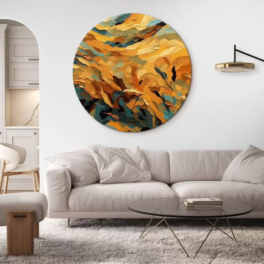 Wandbilder Abstraktes Weizenfeld im Stil der Ölmalerei r43096