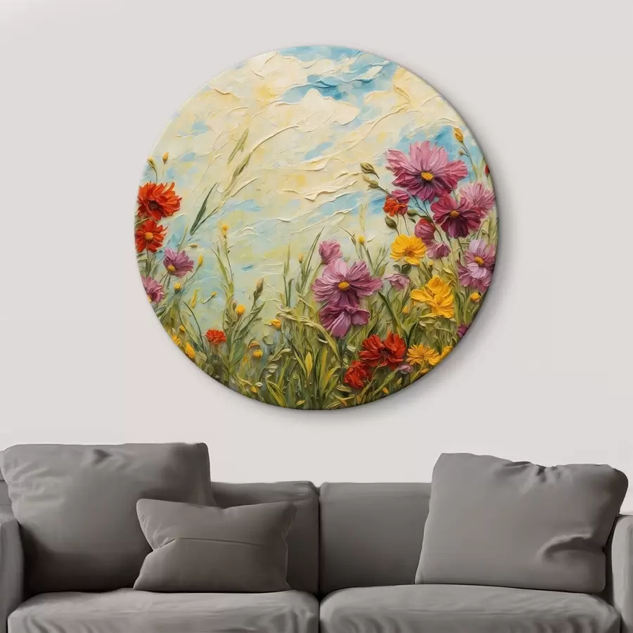 Wandbilder Blumenfeld im Stil der Ölmalerei r43102