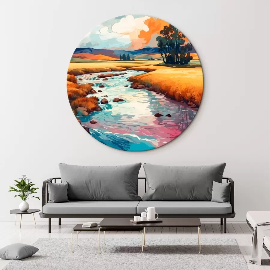 Wandbilder Strom auf dem Feld im Stil der Aquarellmalerei r43110