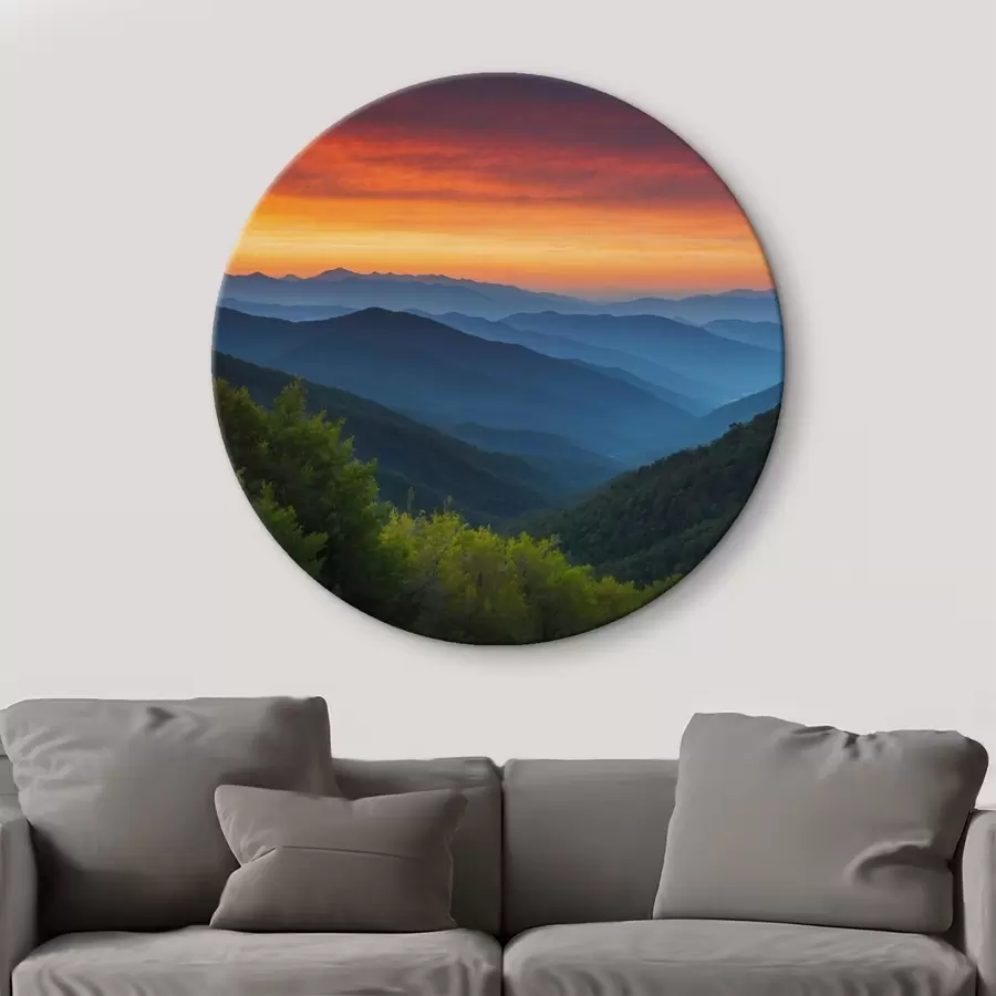 Wandbilder Blick von den Bergen in der Morgendämmerung r43119