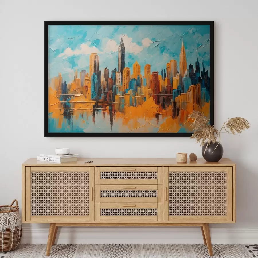 Fototapete Stadt im Stil eines Ölgemäldes f43108