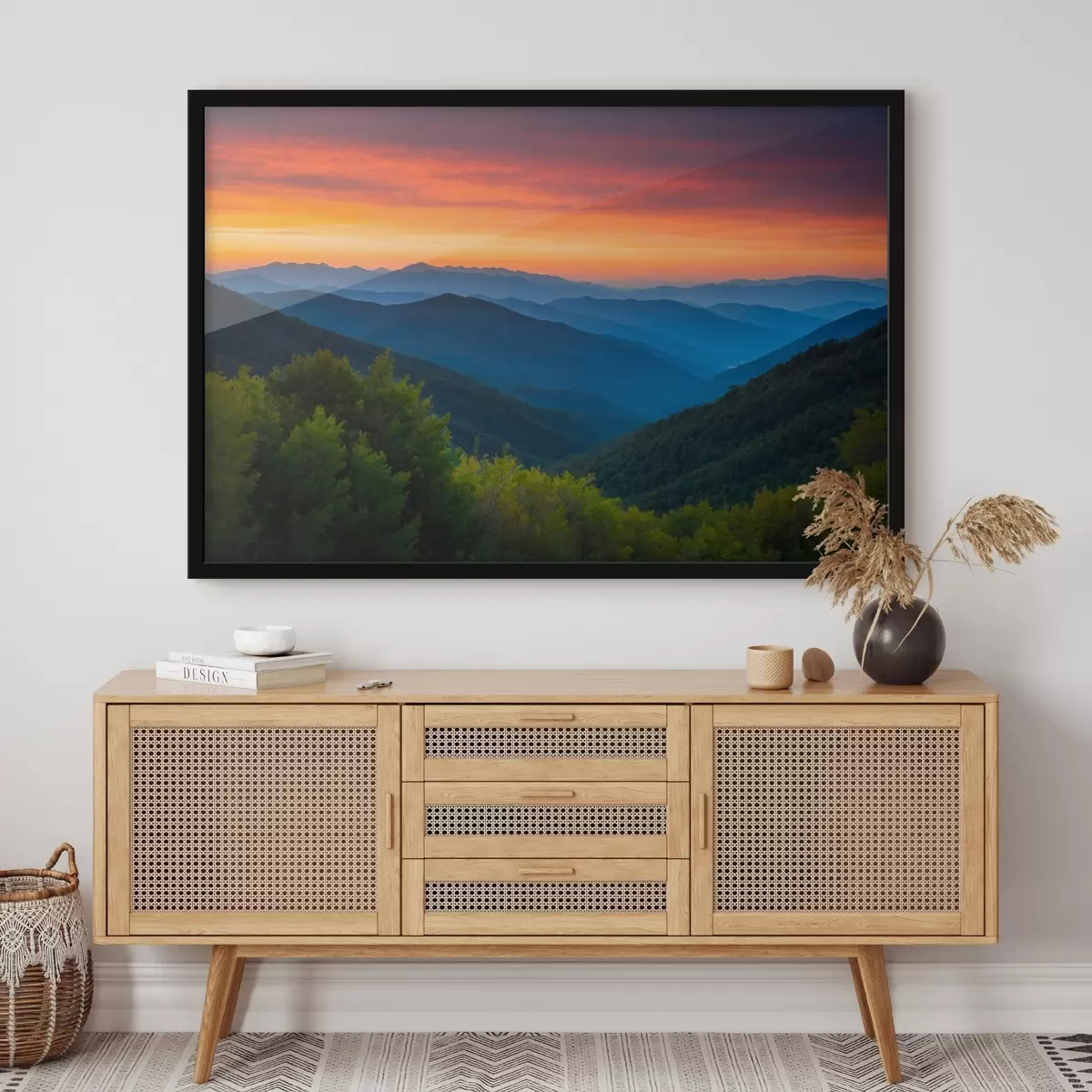 Poster Blick von den Bergen in der Morgendämmerung f43119