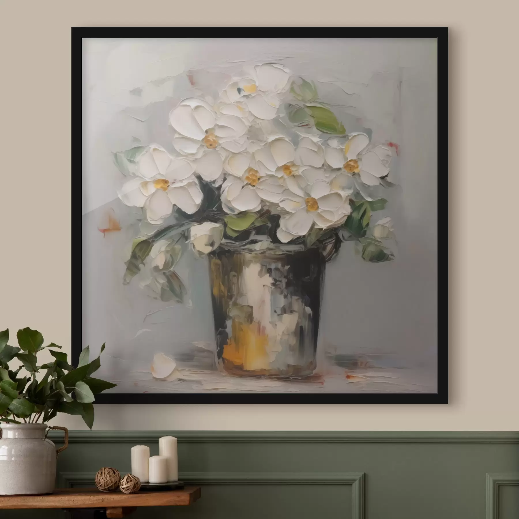 Fototapete Blumen in einem Eimer Nachahmung der Malerei f43228