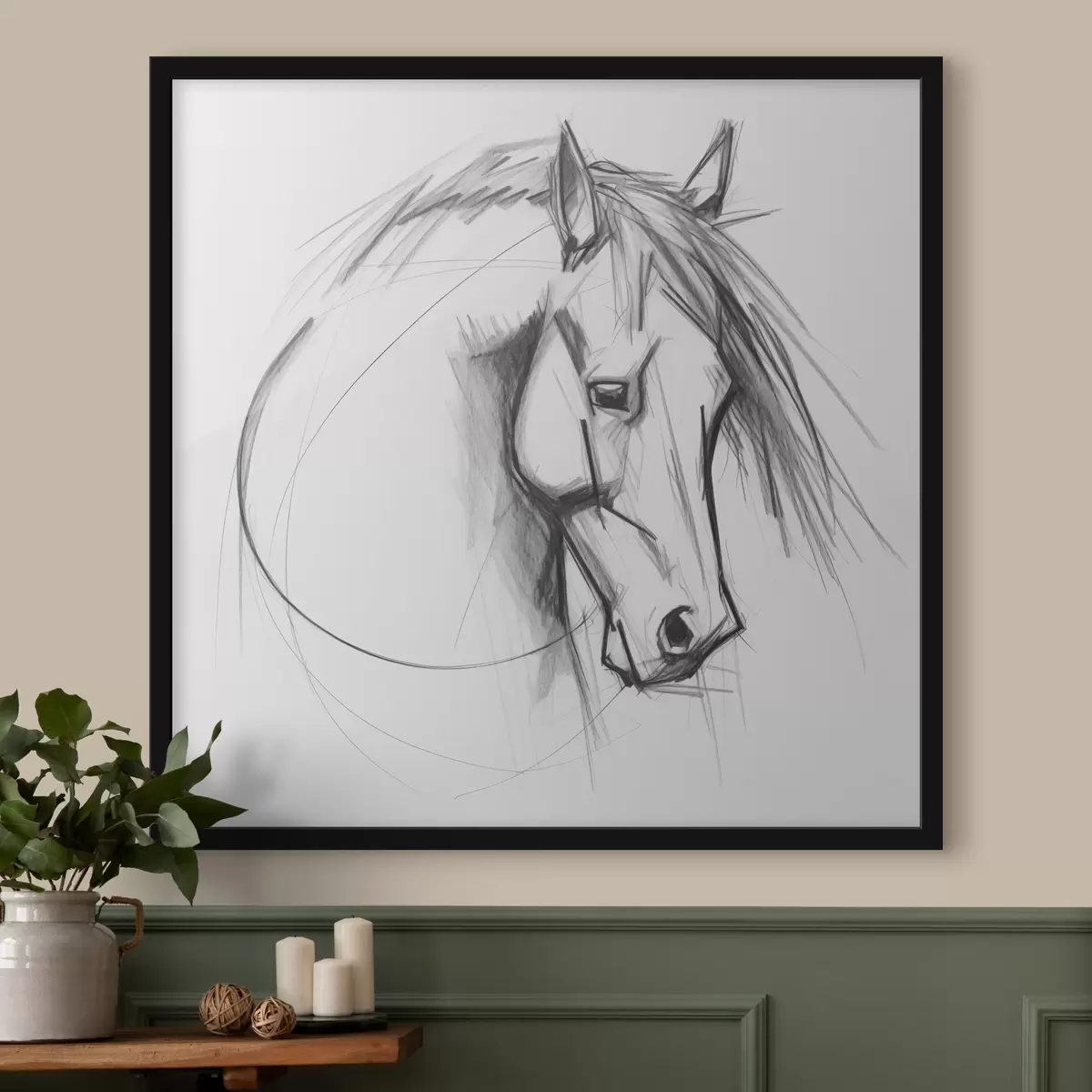 Poster Skizze einer Pferdeimitation f43231