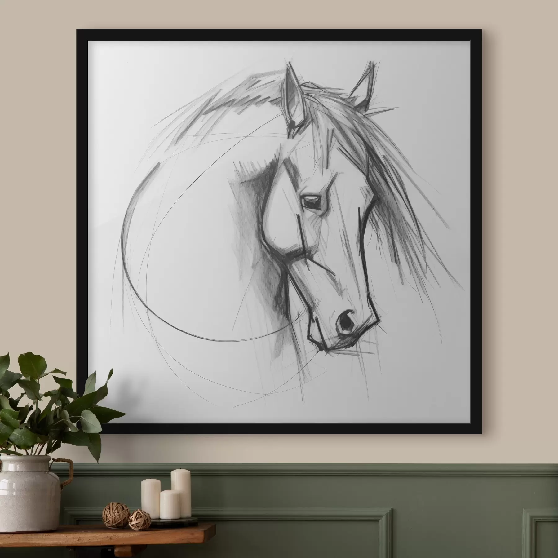 Wandbilder Skizze einer Pferdeimitation f43231
