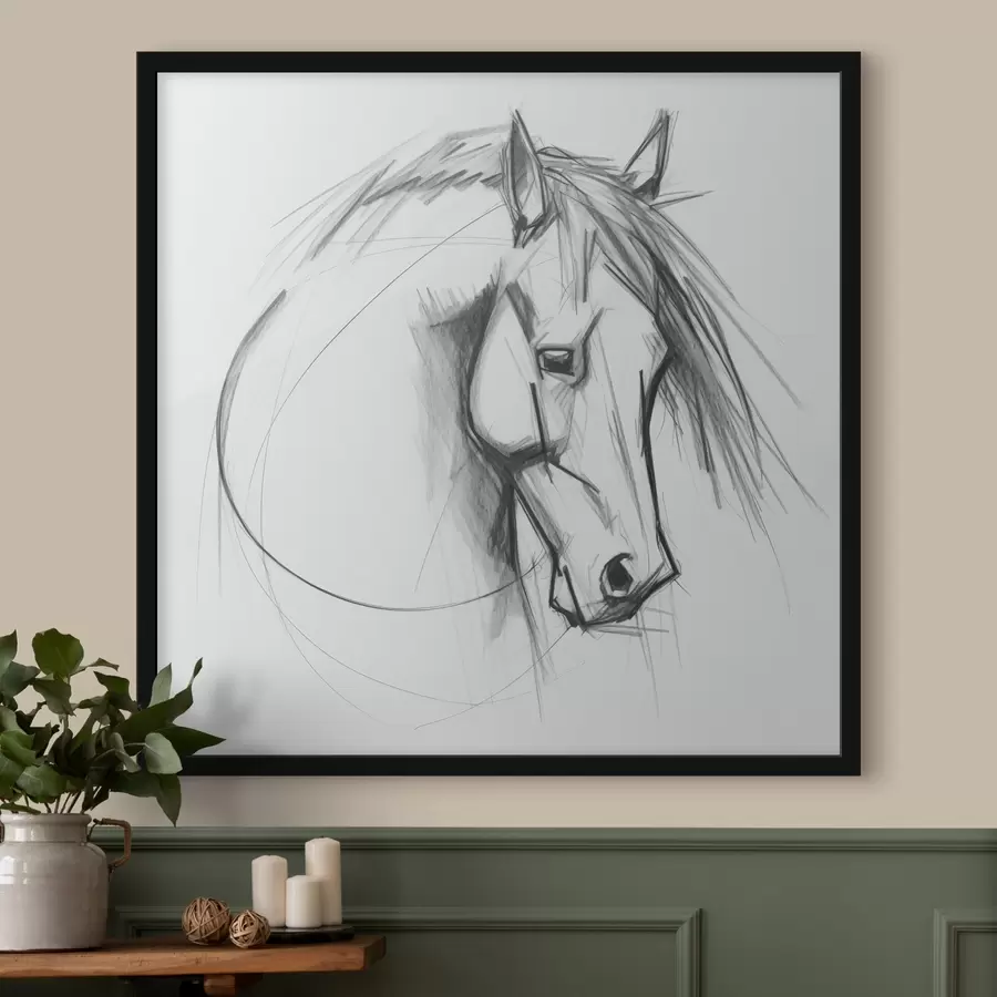 Fototapete Skizze einer Pferdeimitation f43231