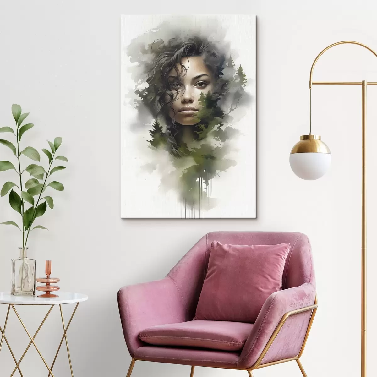 Wandbilder Menschen, abstraktes Bild eines Waldes s43259