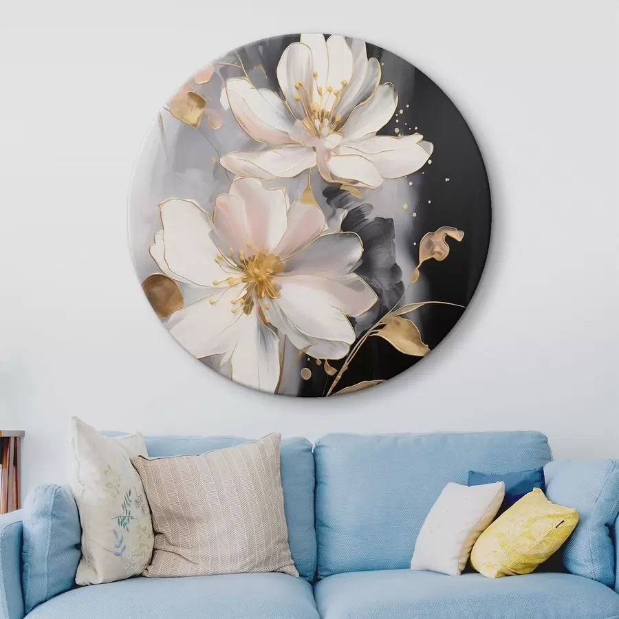 Wandbilder Abstrakte Blumen auf einem dunklen Hintergrund r43255