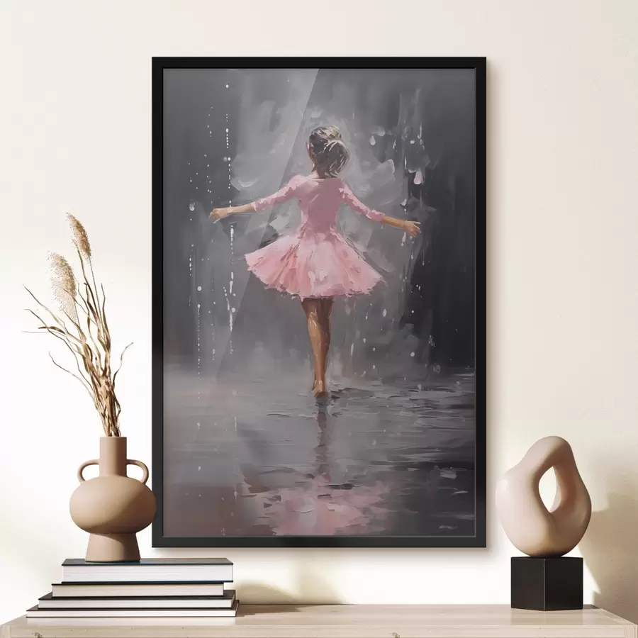 Fototapete Menschen, Mädchen im rosa Kleid, Imitation Ölgemälde f43258