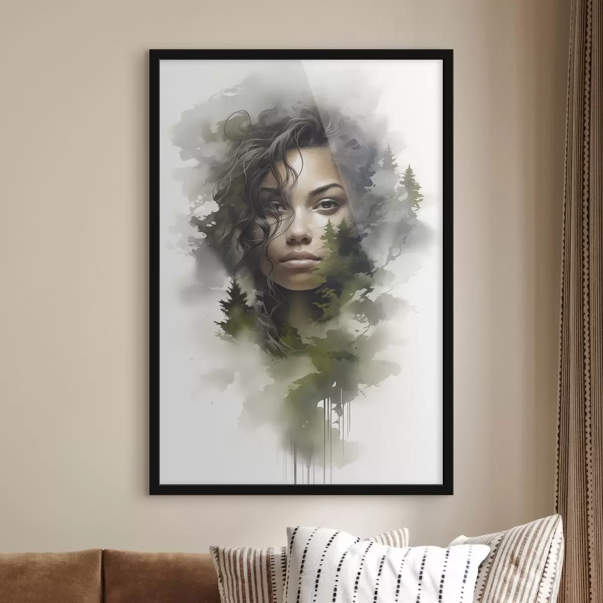 Poster Menschen, abstraktes Bild eines Waldes f43259