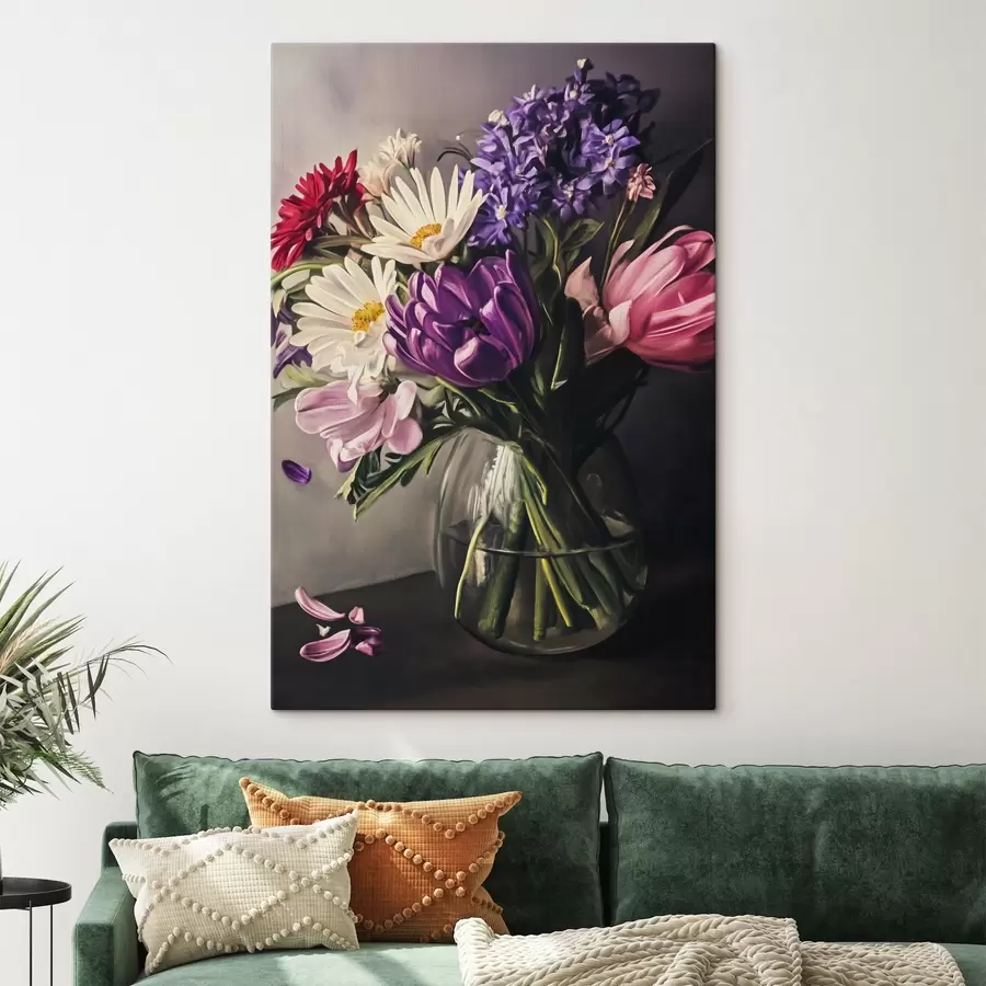 Wandbilder Blumenstrauß in einer Vase s43292