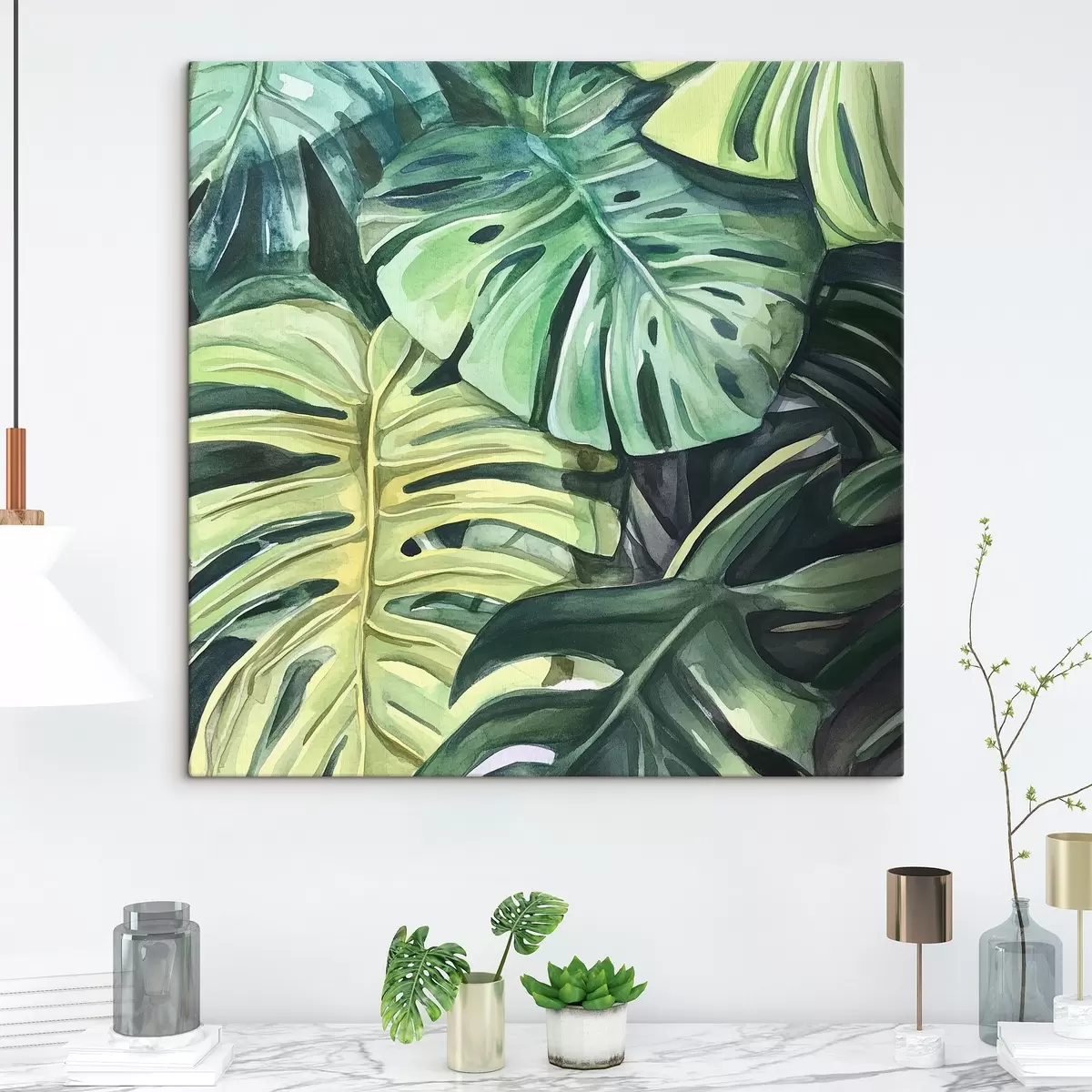 Wandbilder Tropische Blätter auf weißem Hintergrund s43305