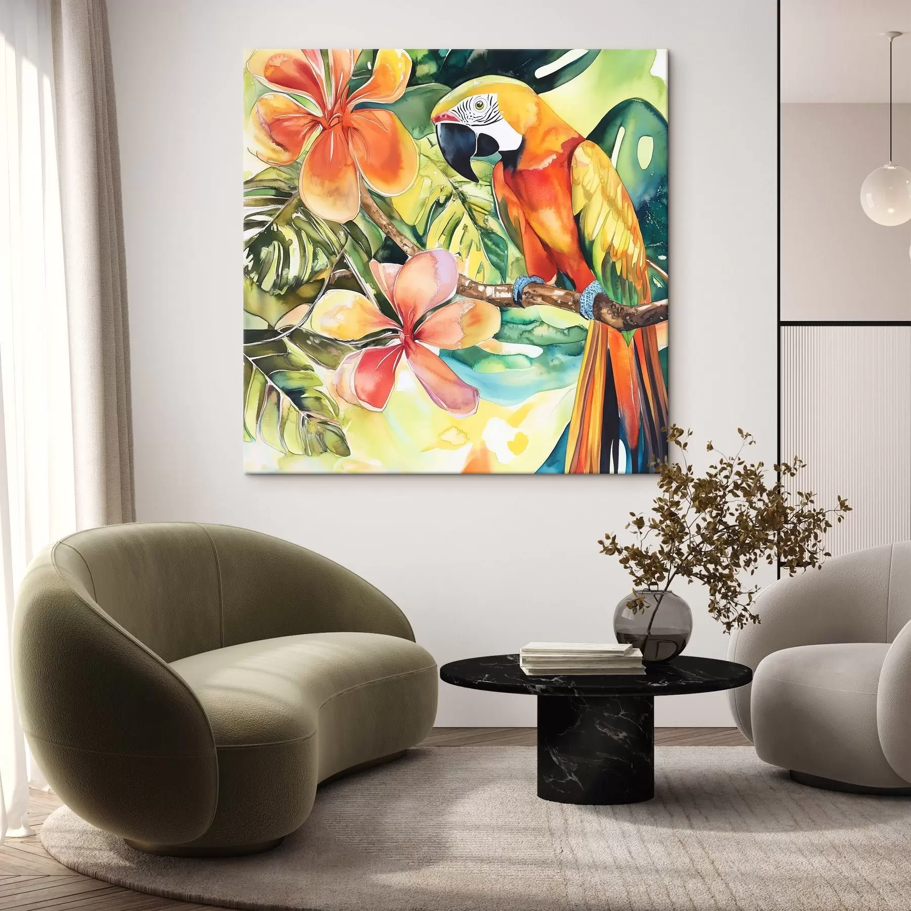 Fototapete Heller Papagei s43307