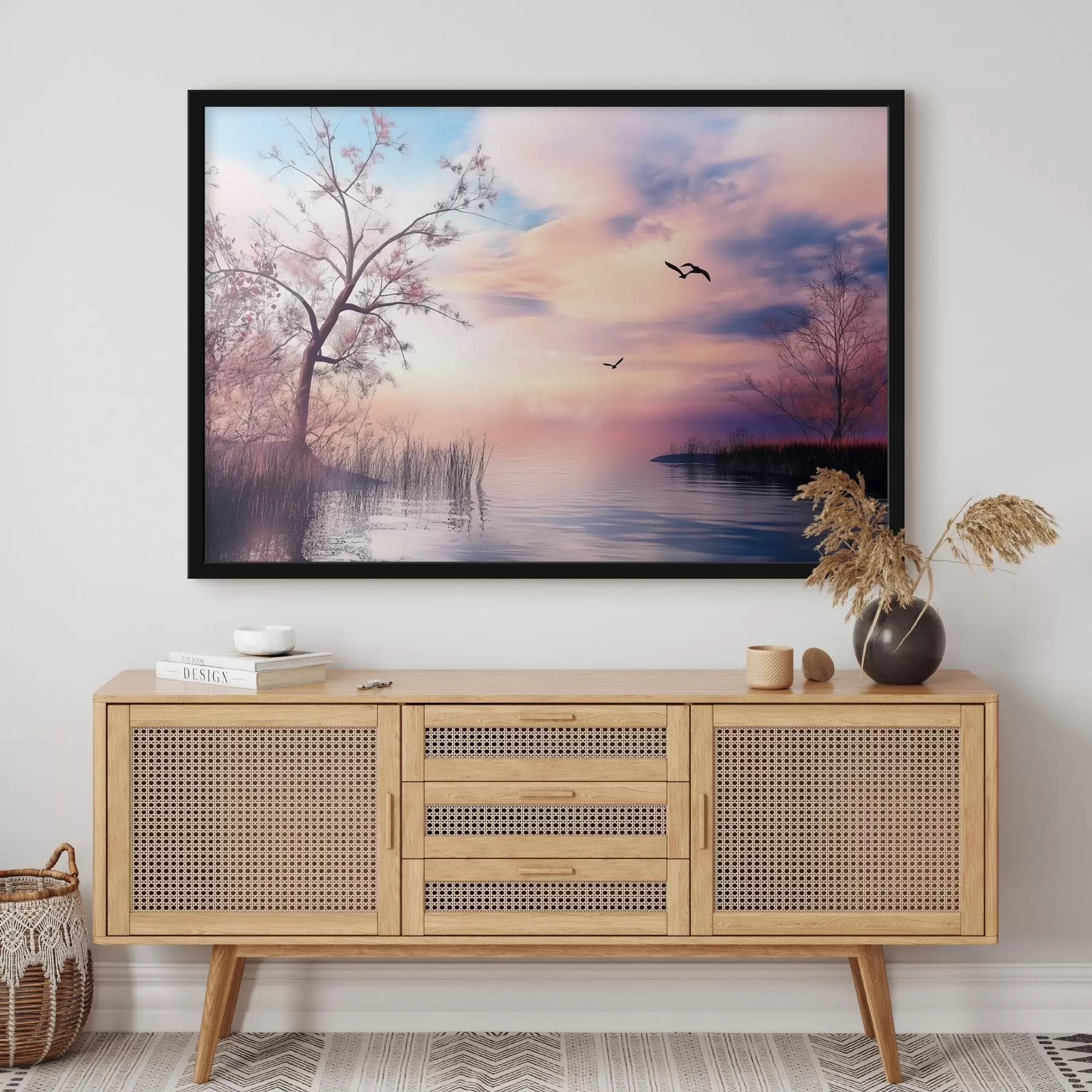 Fototapete Morgendämmerung auf dem See f43287