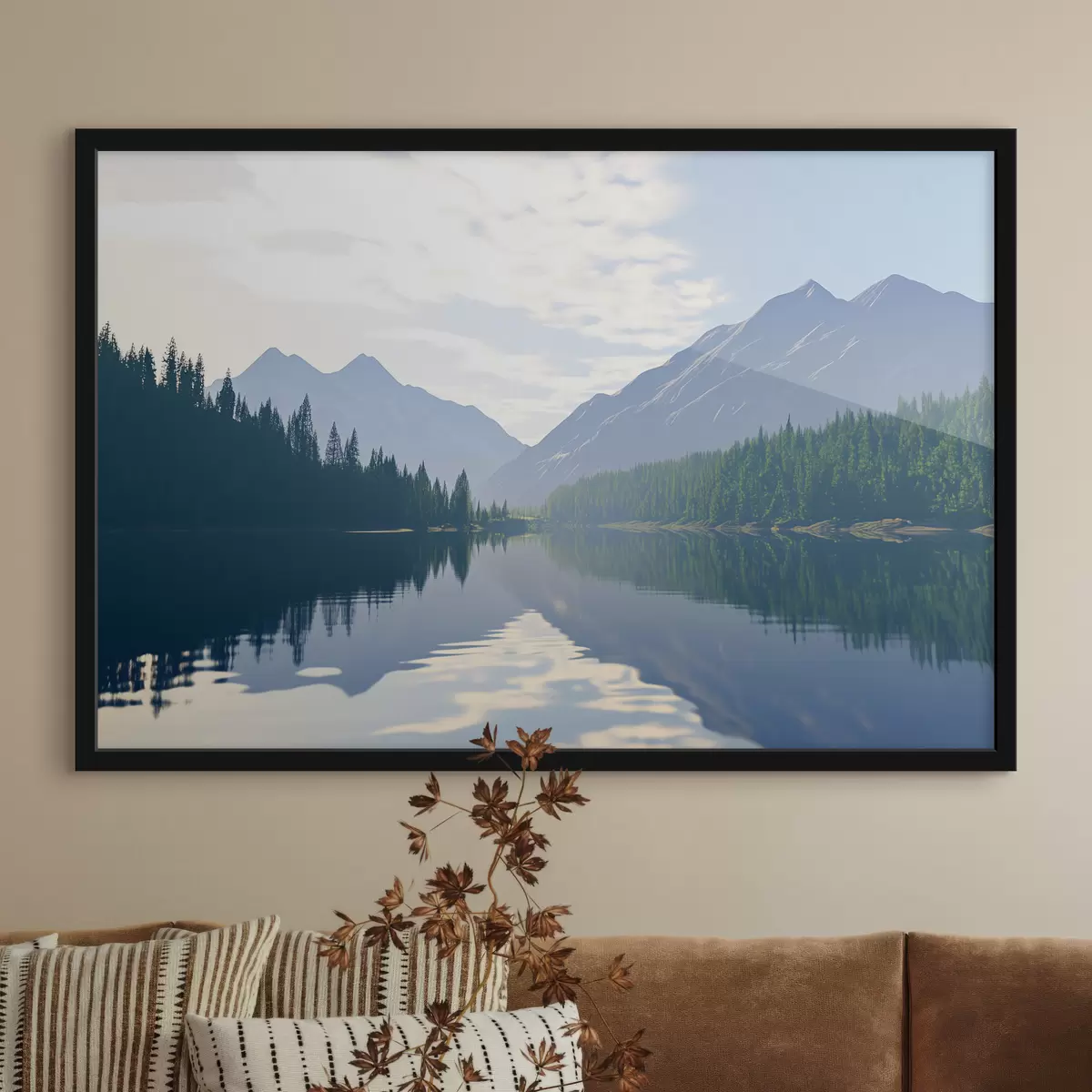 Poster See in der Nähe der Berge f43288