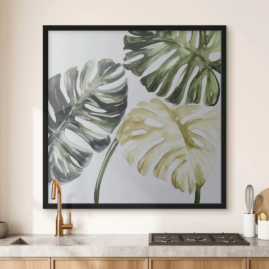 Fototapete Tropische Blätter auf weißem Hintergrund f43304