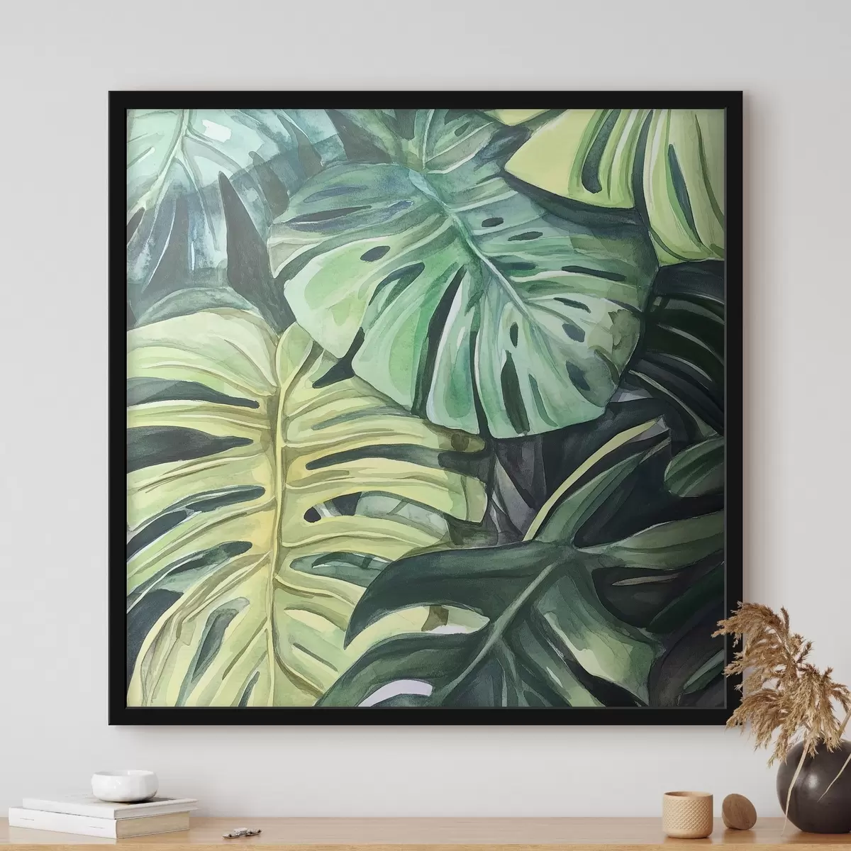 Poster Tropische Blätter auf weißem Hintergrund f43305